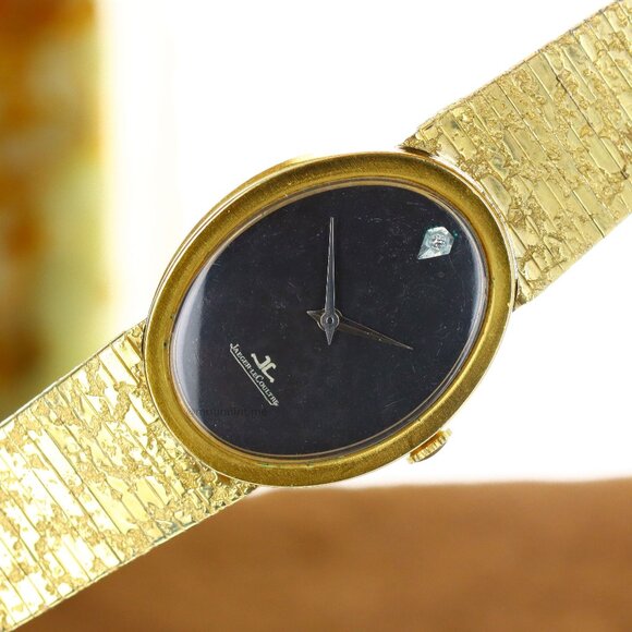 Jaeger-LeCoultre Oval Vintage Dress Watch Circa 1970’s, Black Dial - Yellow Gold - Picture 8 of 10